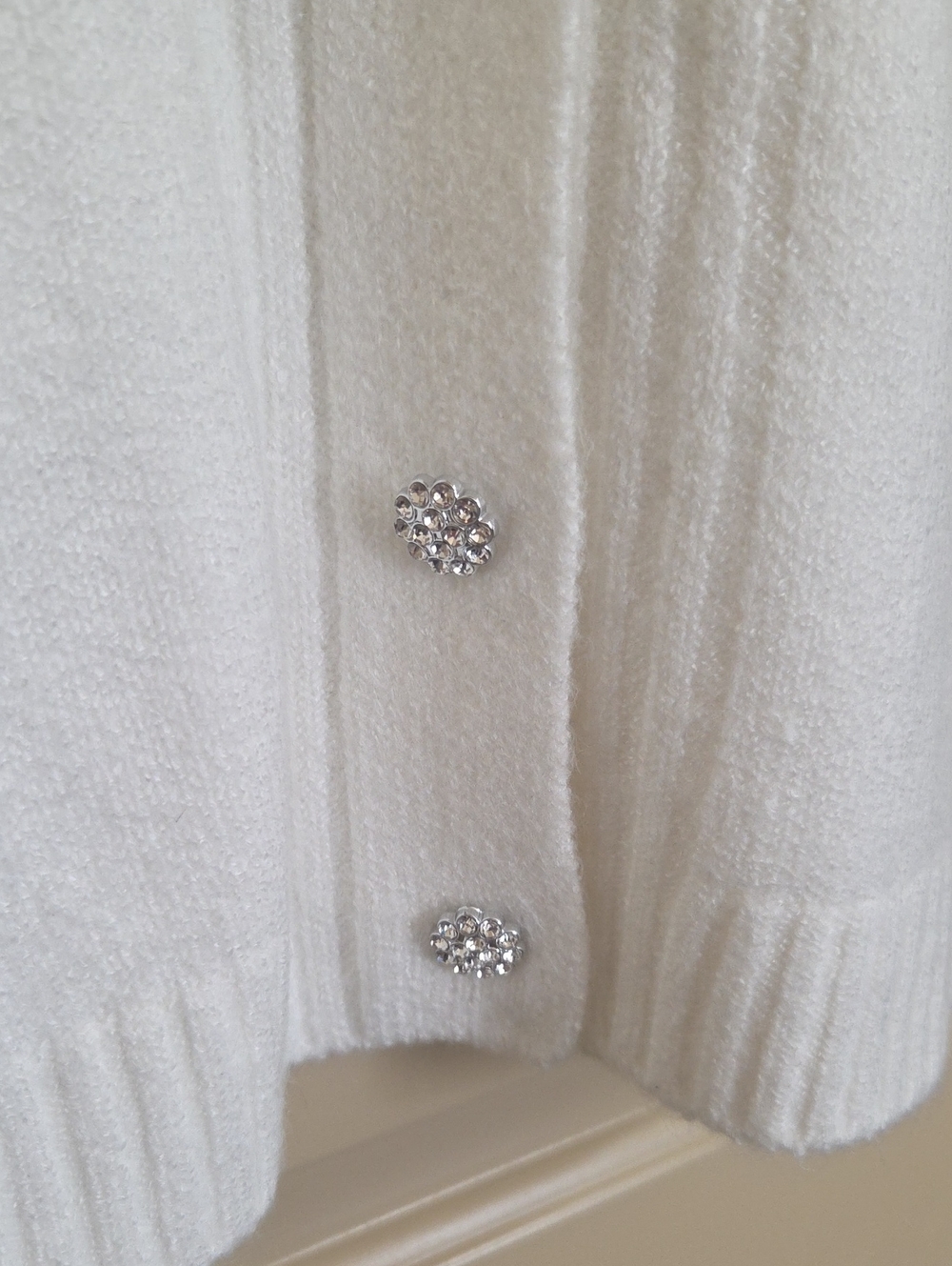 Liz Claiborne Cream Puff Sleeve Button-Front Cardigan - Picture 6 of 11